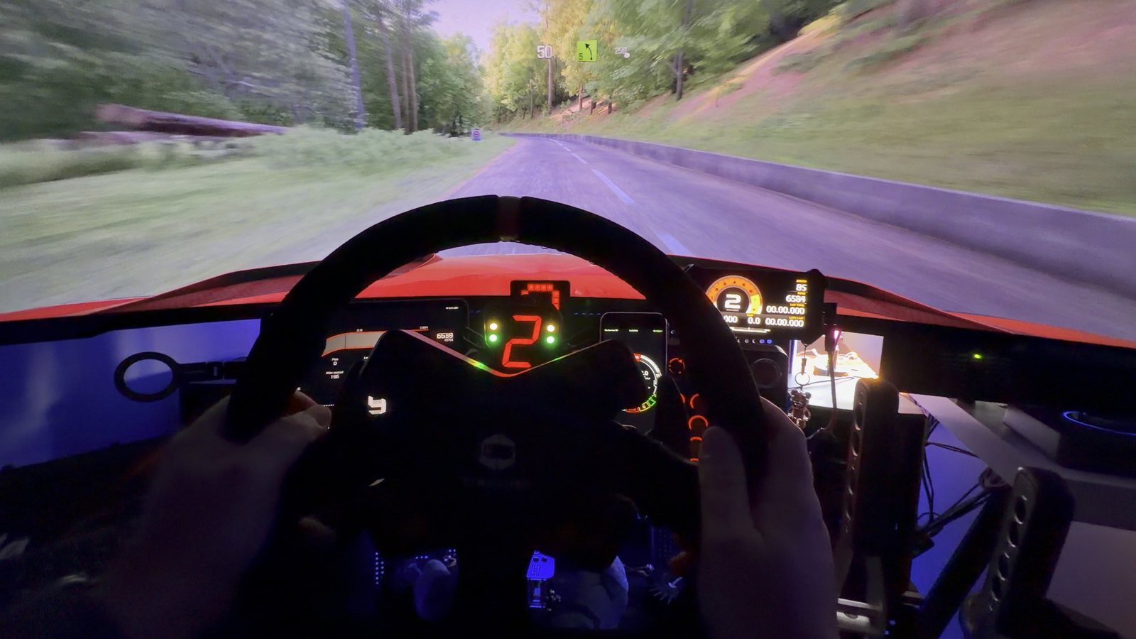 Driver's view on Adam's rig mid-stage